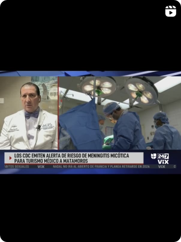 Dr. Newall speaking on a news broadcast