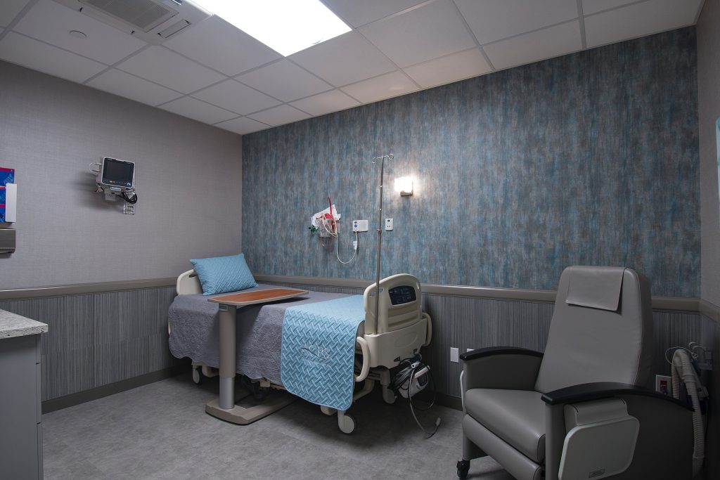 Interior patient room at the SurgiCenter